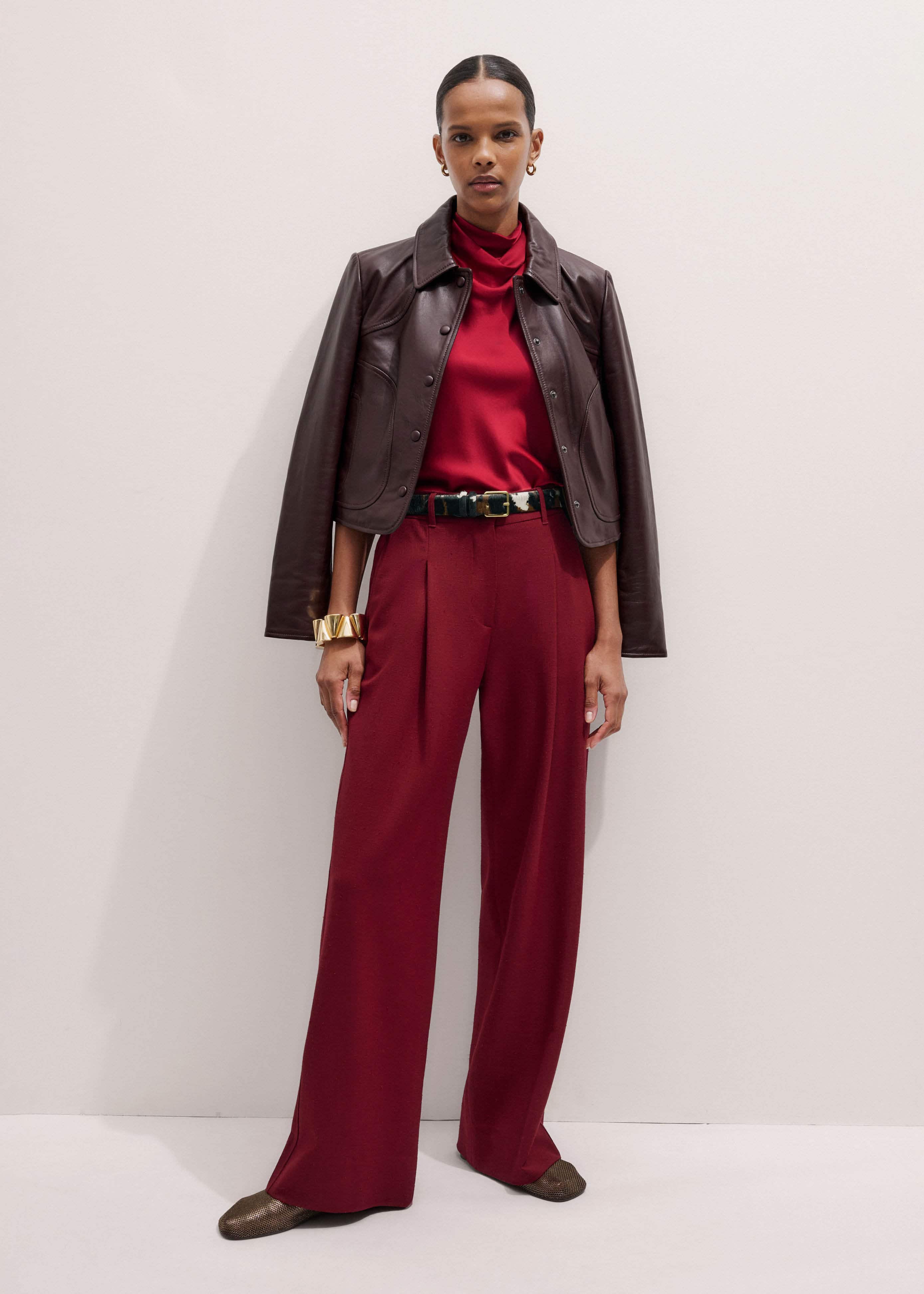 Red Silk Satin Halterneck Sleeveless Top