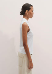 White Collared Layering Tank