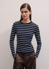 Navy Ultimate Rib Long Sleeve Top