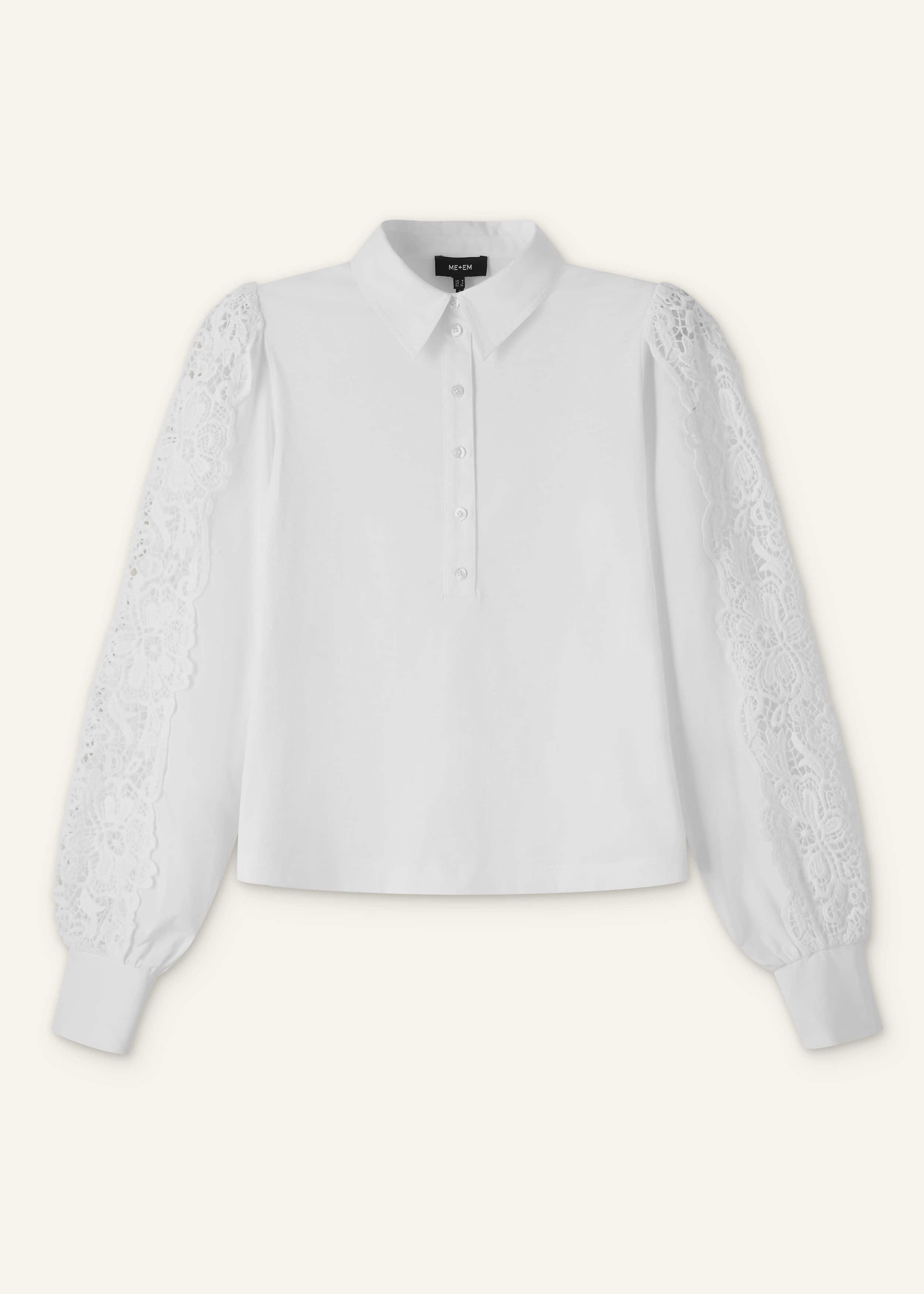 White Lace + Poplin Layering Shirt