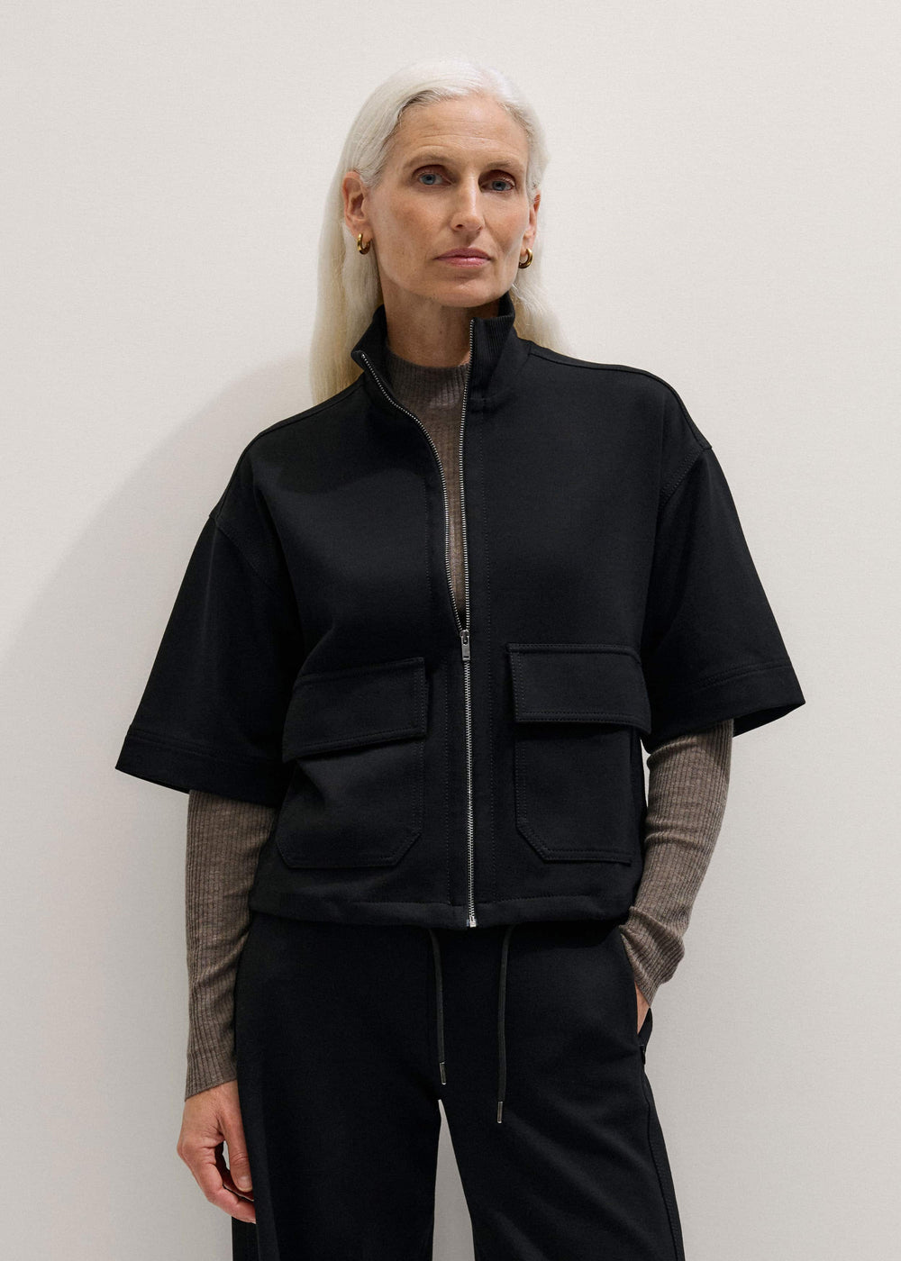 Black Luxe Travel Tailoring Layering Jacket