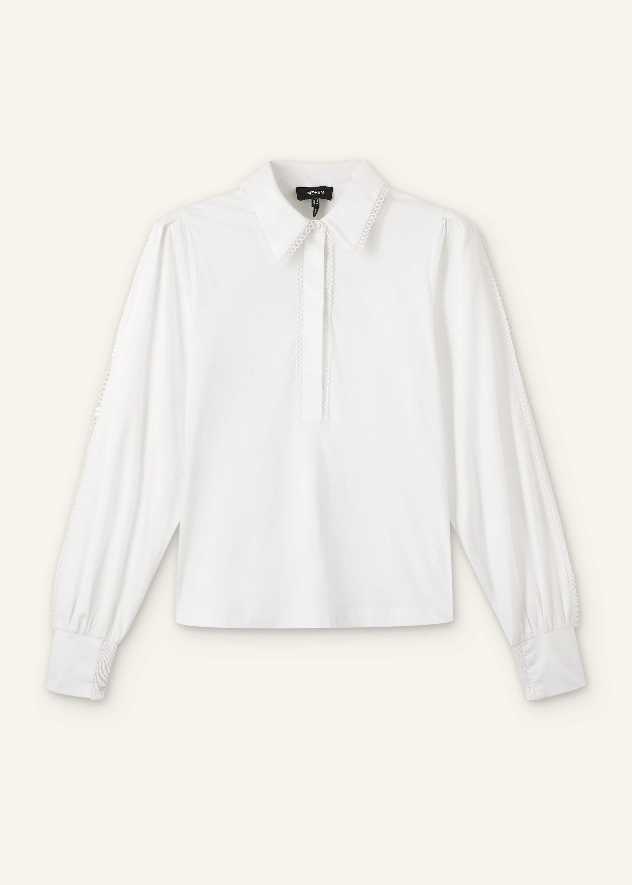 White Collared Layering Top