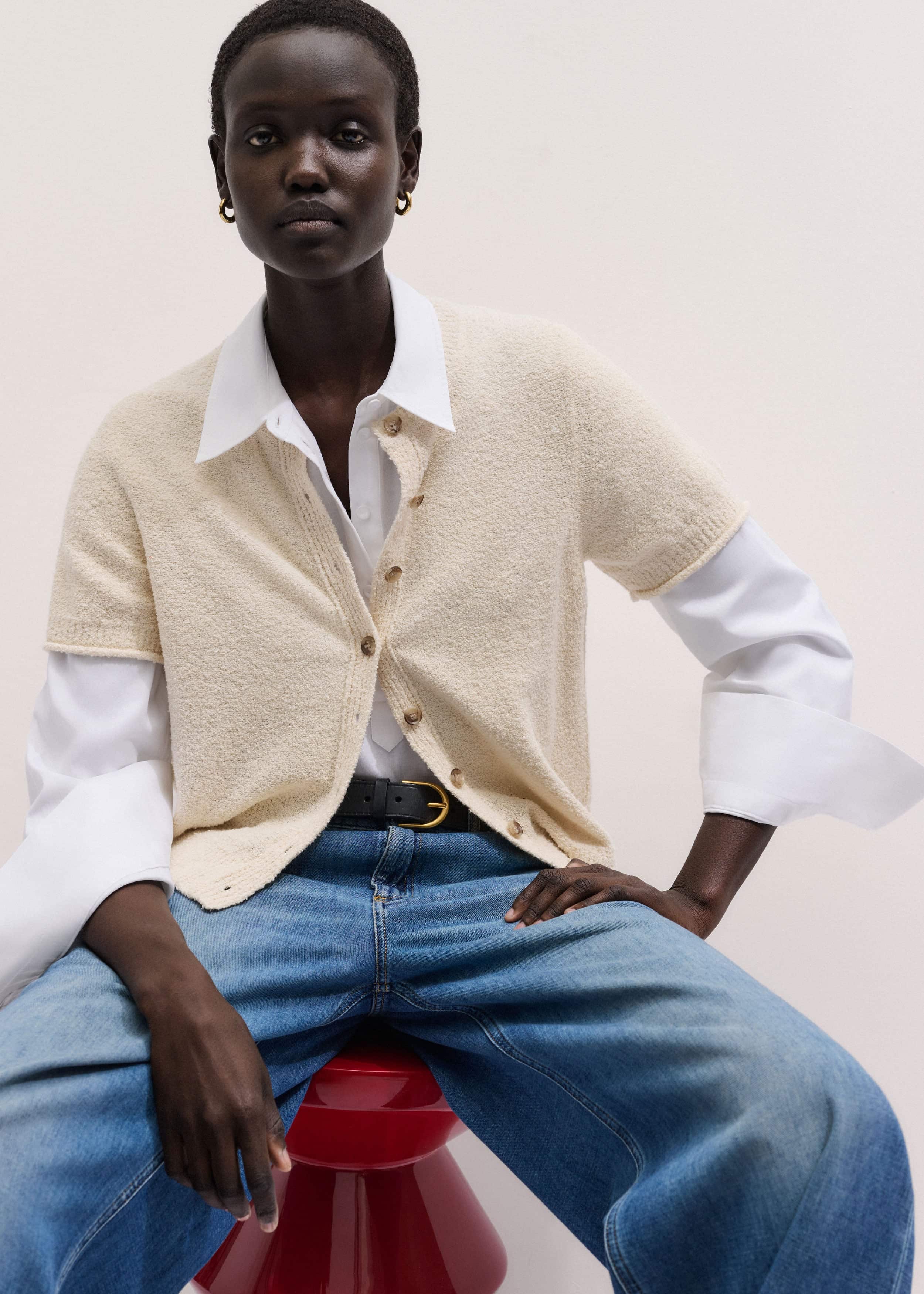 White Raglan Shirt Layering Top