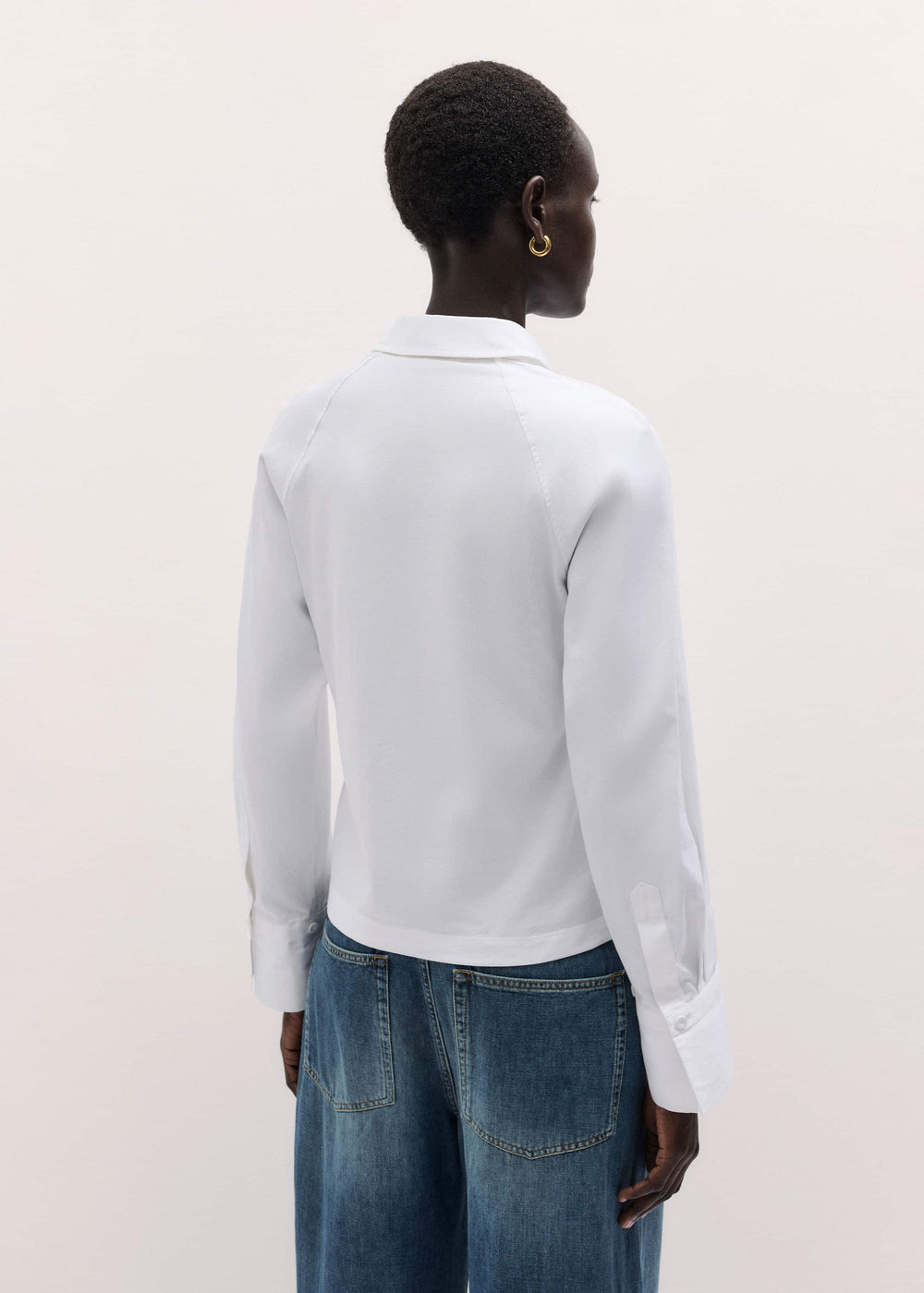 White Raglan Shirt Layering Top