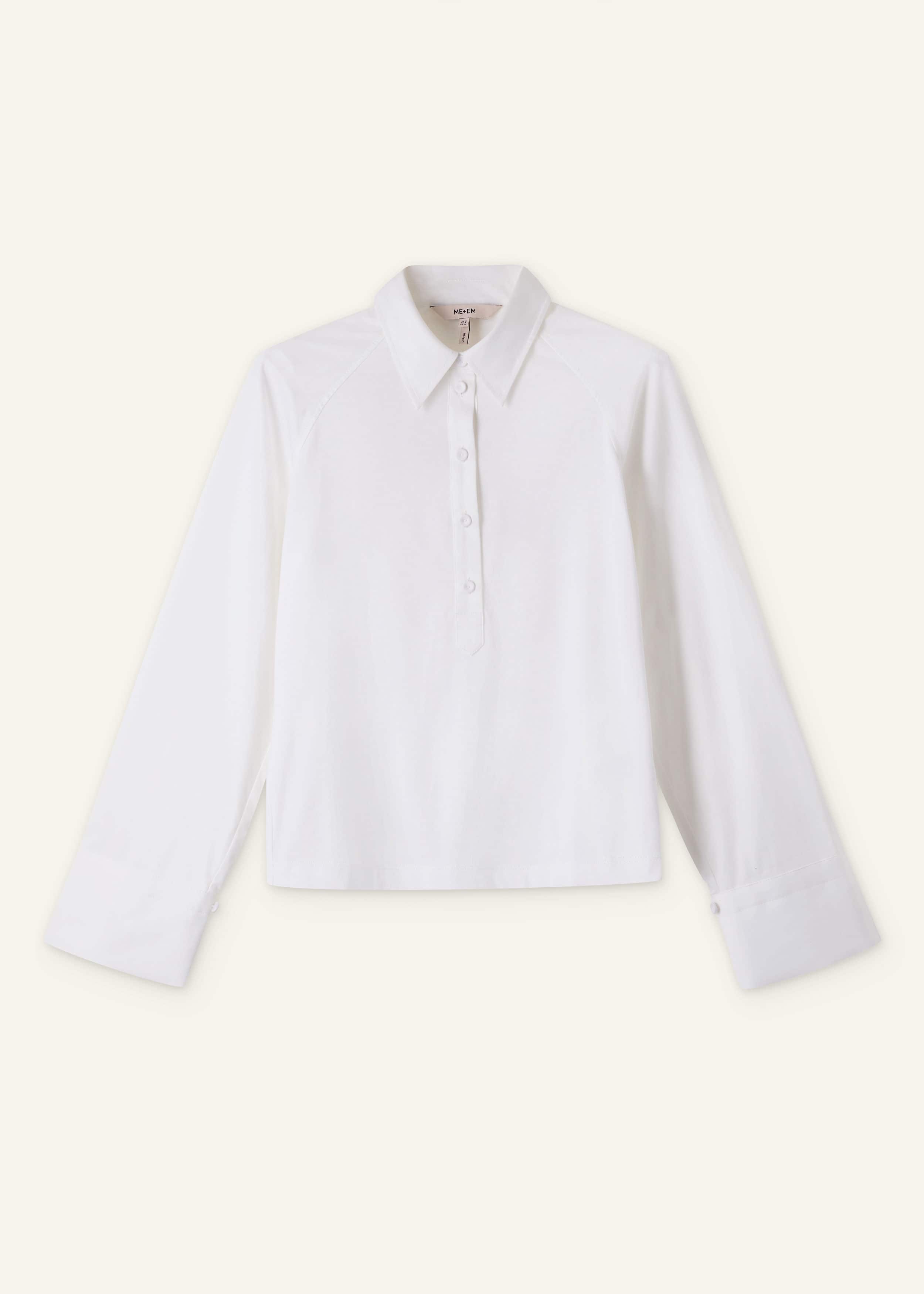 White Raglan Shirt Layering Top