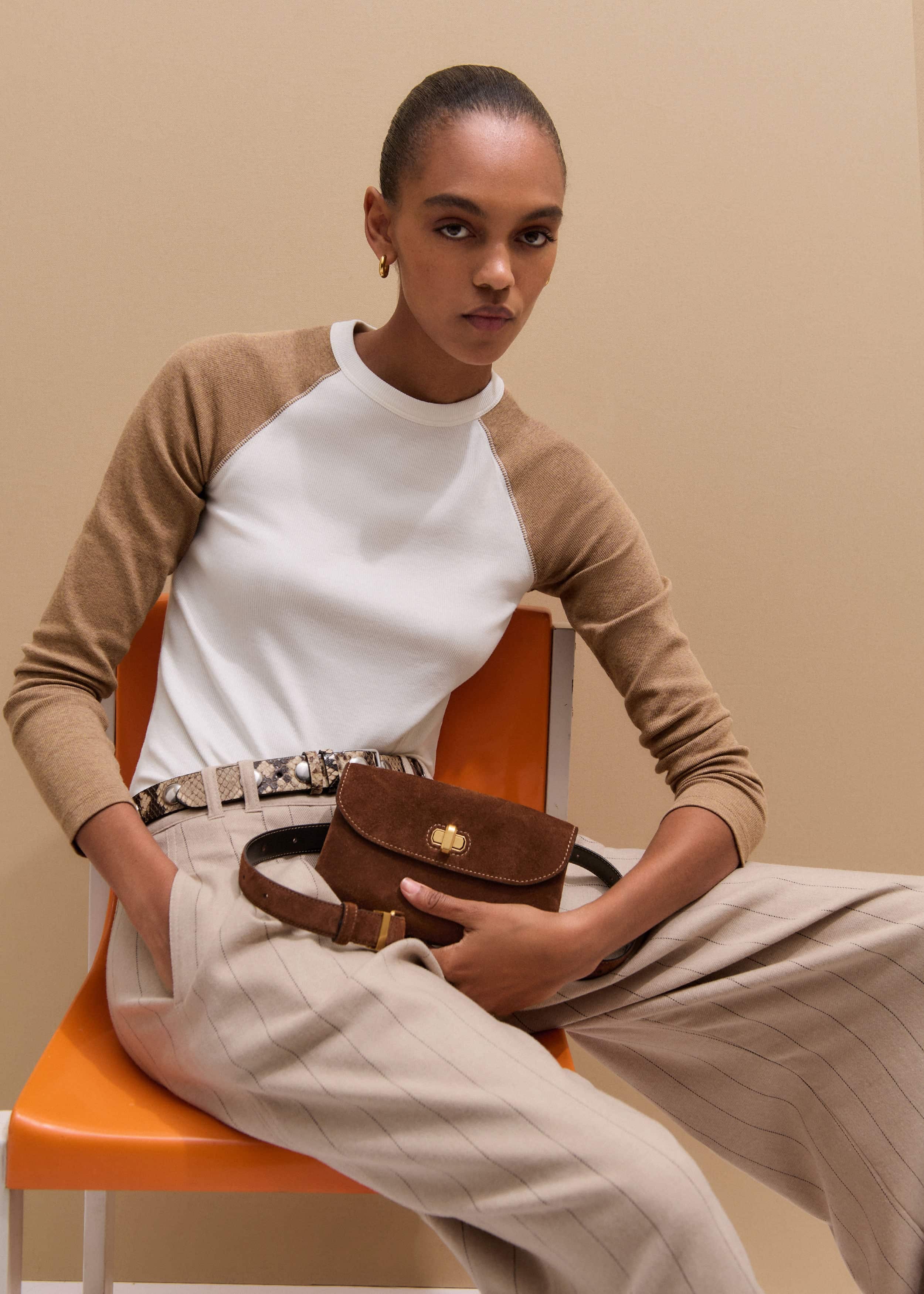 Cream Ultimate Slim Baseball Top
