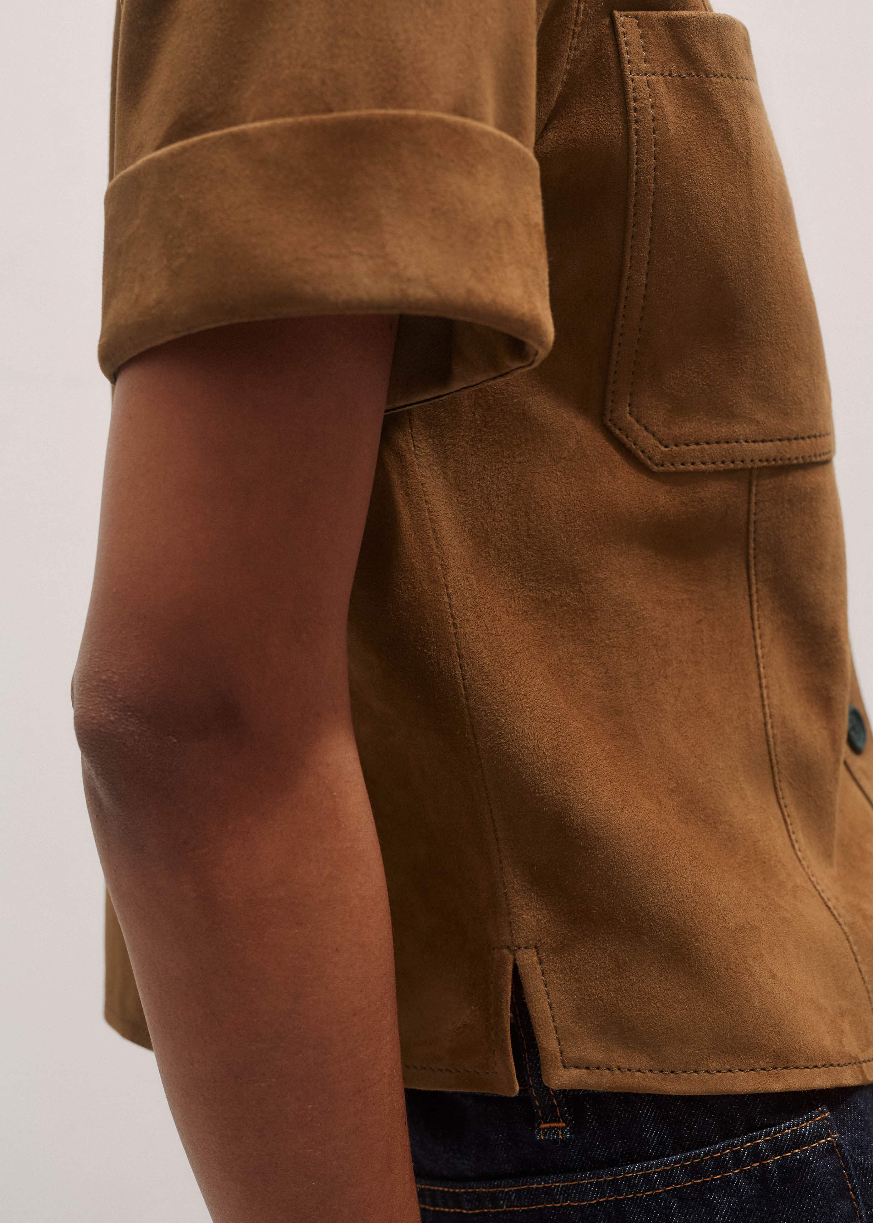 Brown Paneled Shirt