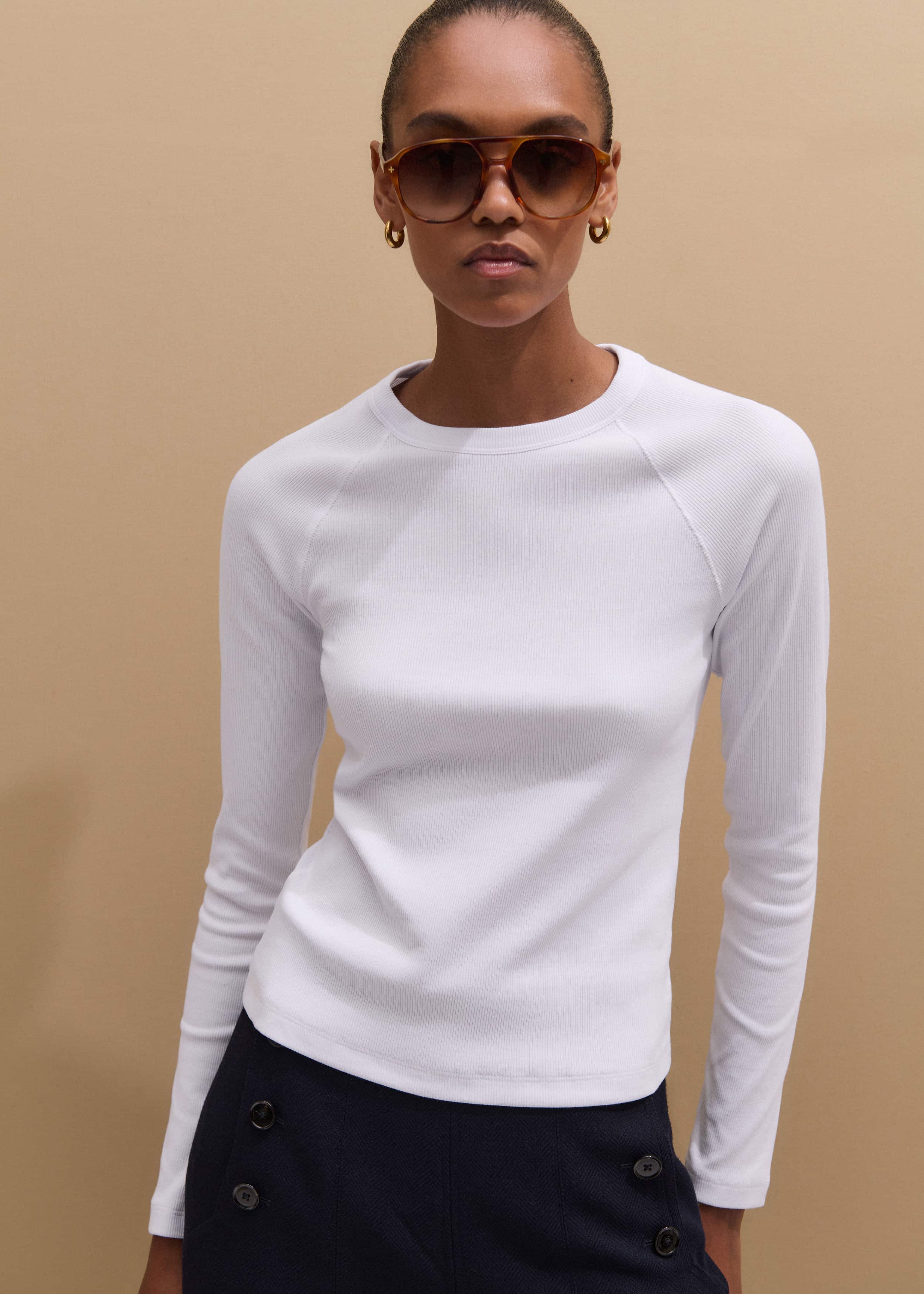 White Ultimate Slim Baseball Top