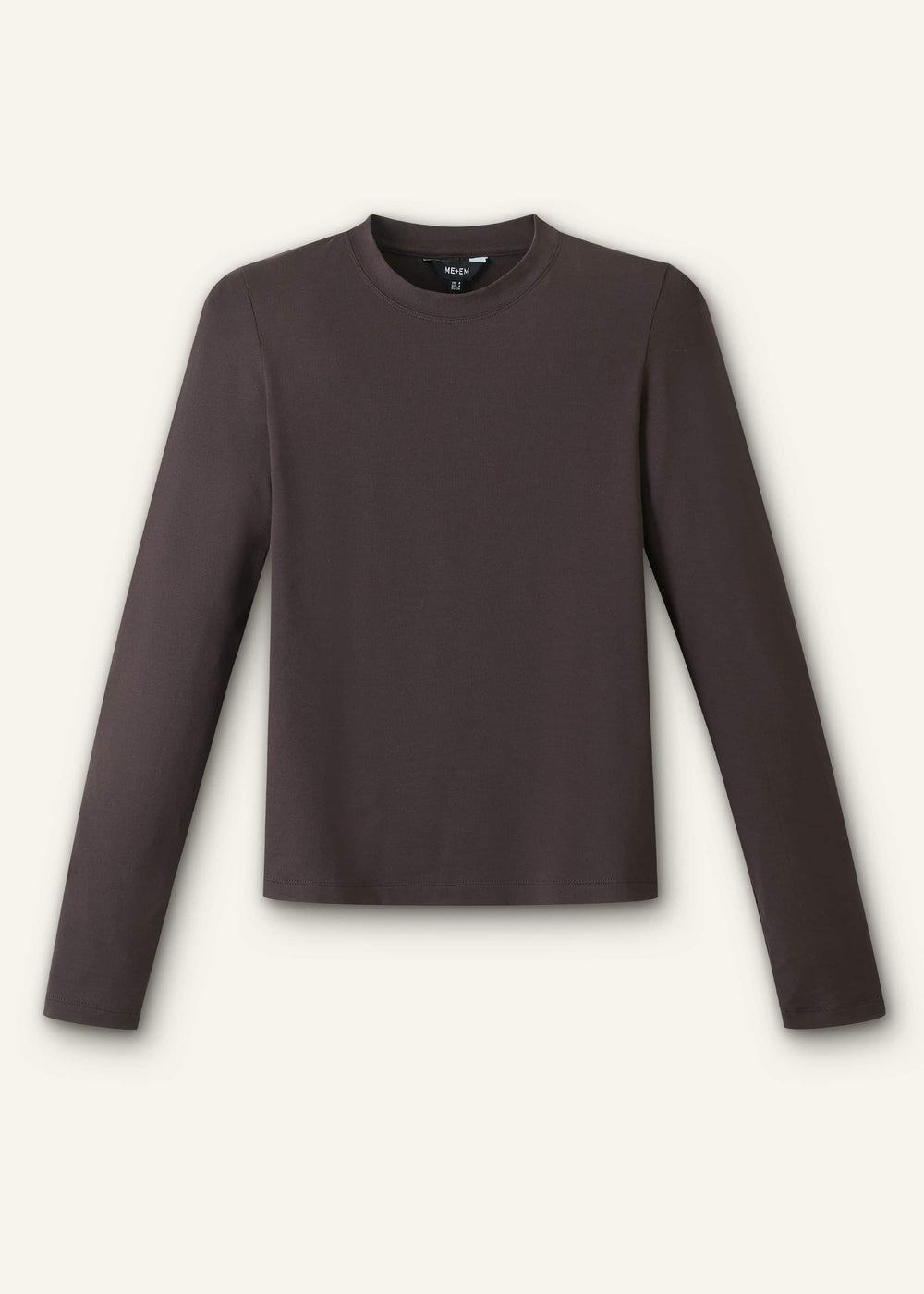 Brown Slim Crew Neck Top