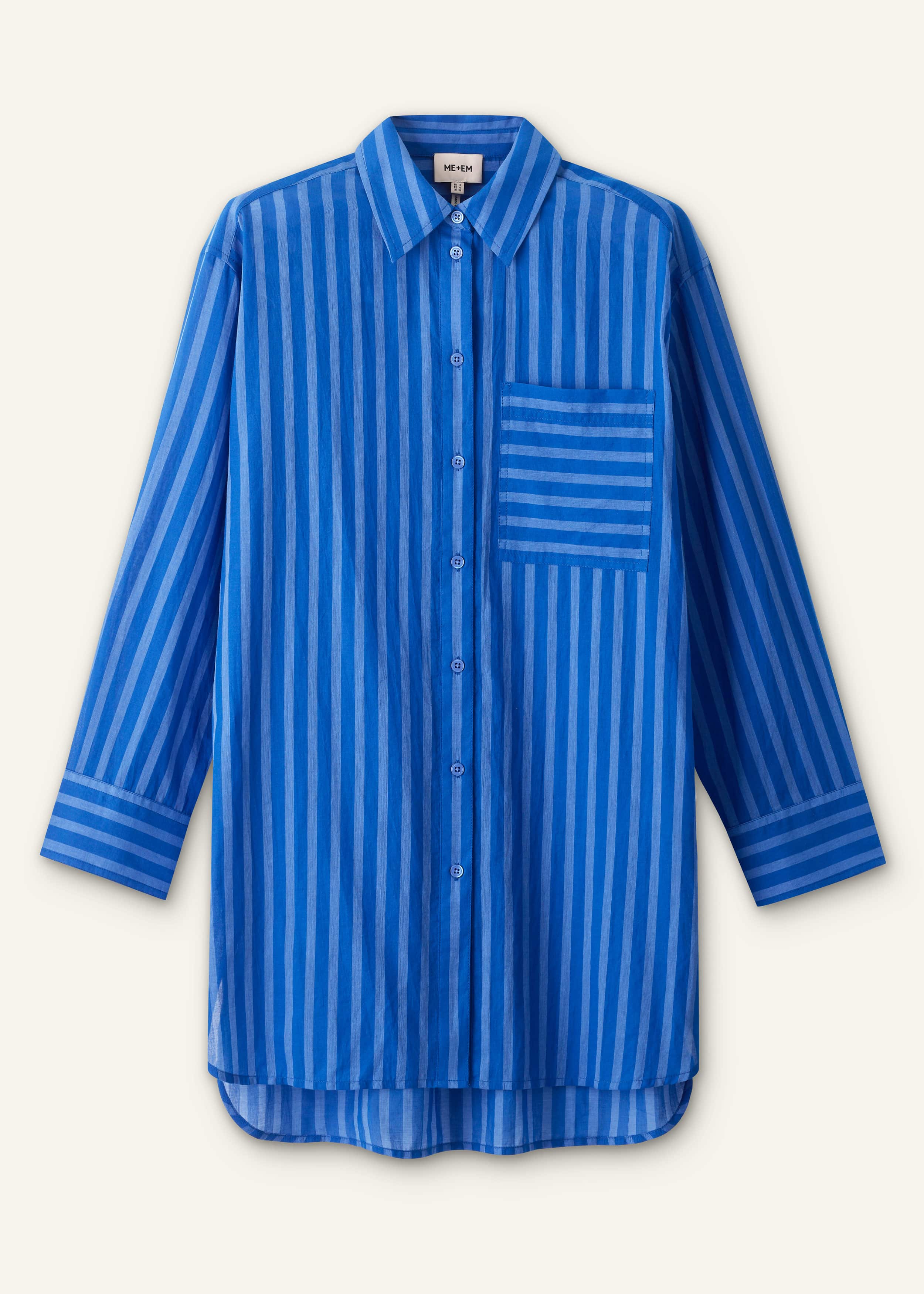 Blue Striped Oversized Beach Shirt