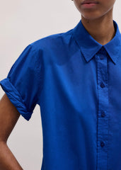 Blue Turn-Up Cuff Shirt