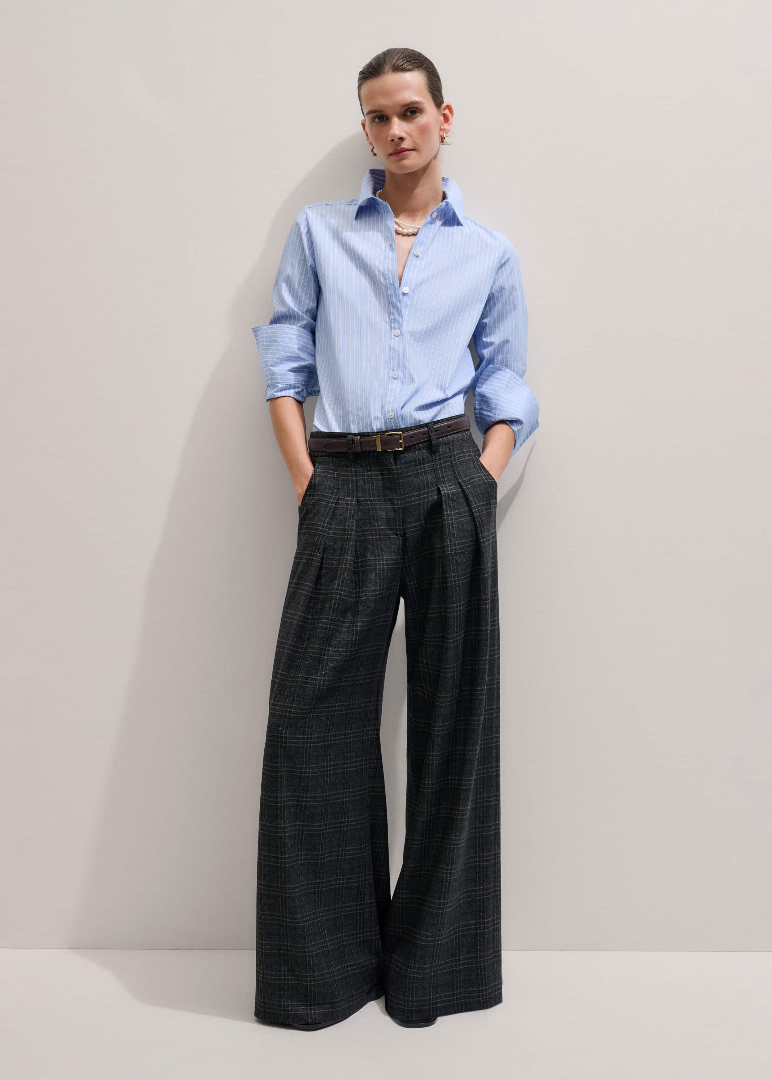 Blue Cotton Stripe Shirt