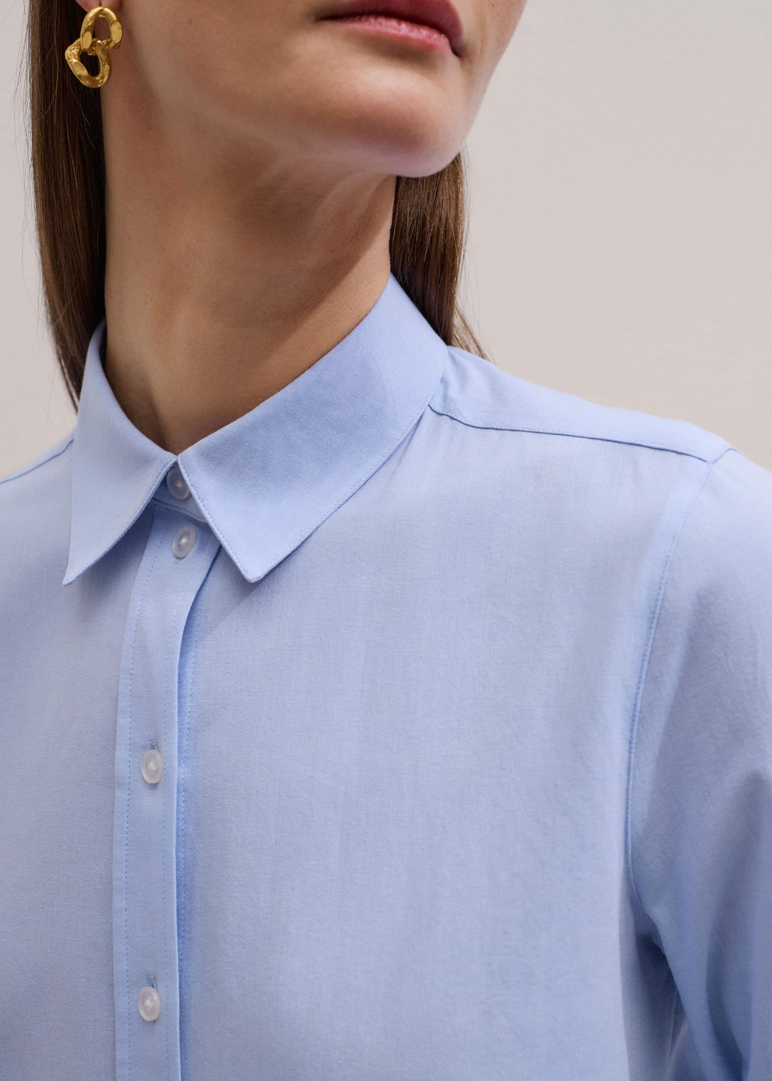 Blue Travel Layering Shirt