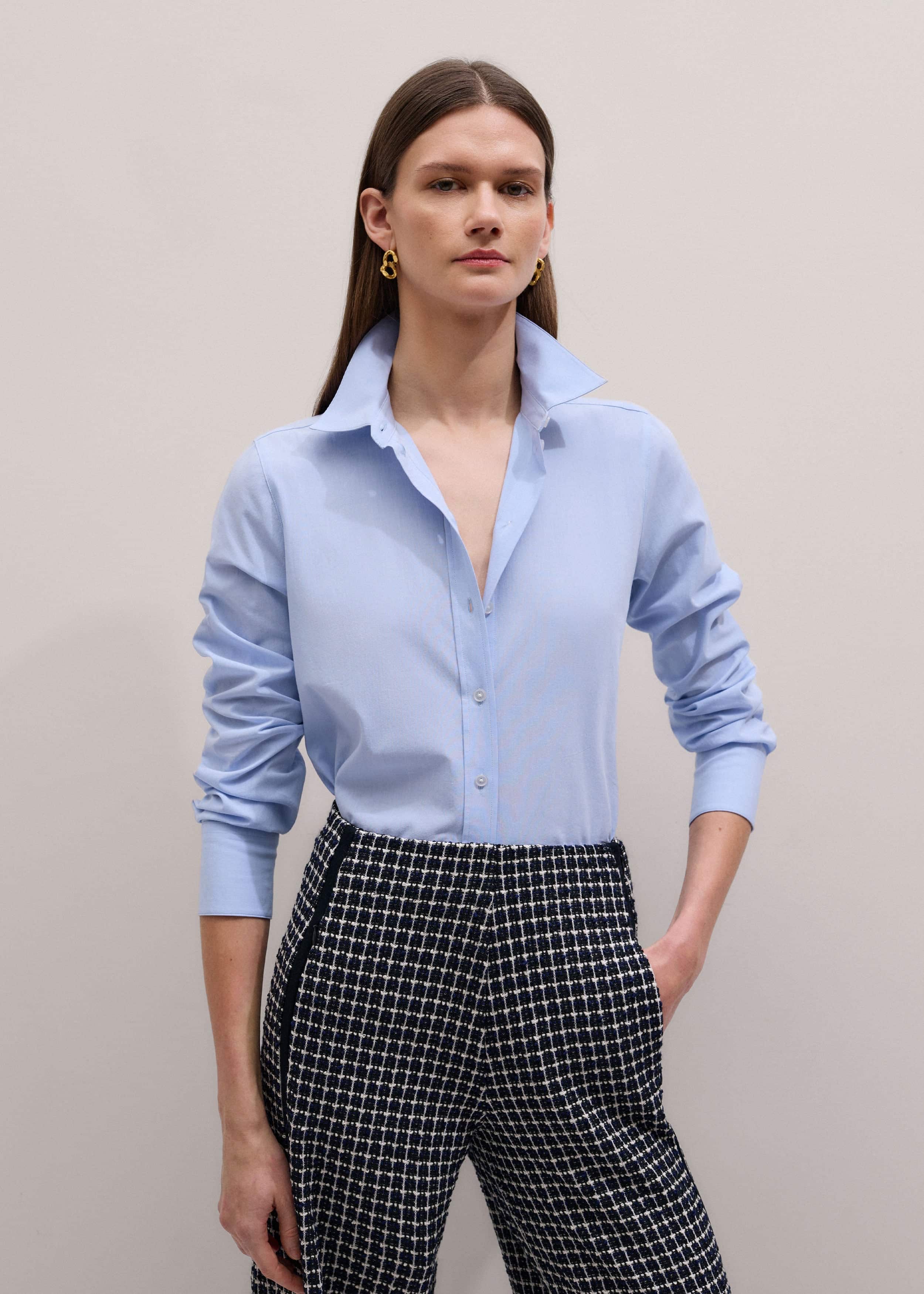 Blue Travel Layering Shirt