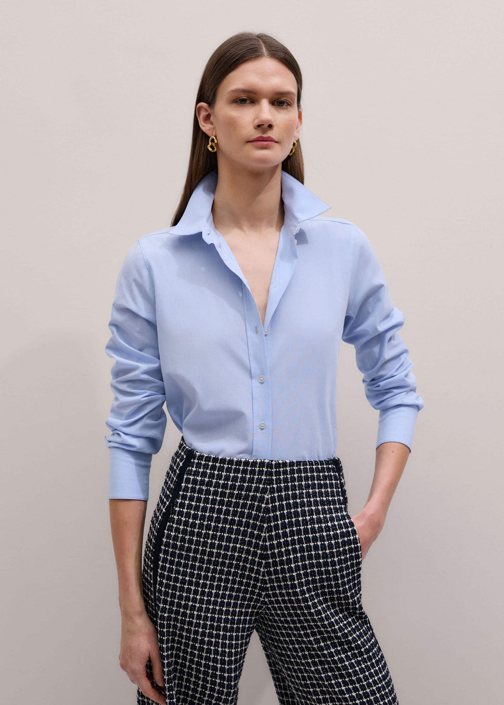 Blue Travel Layering Shirt