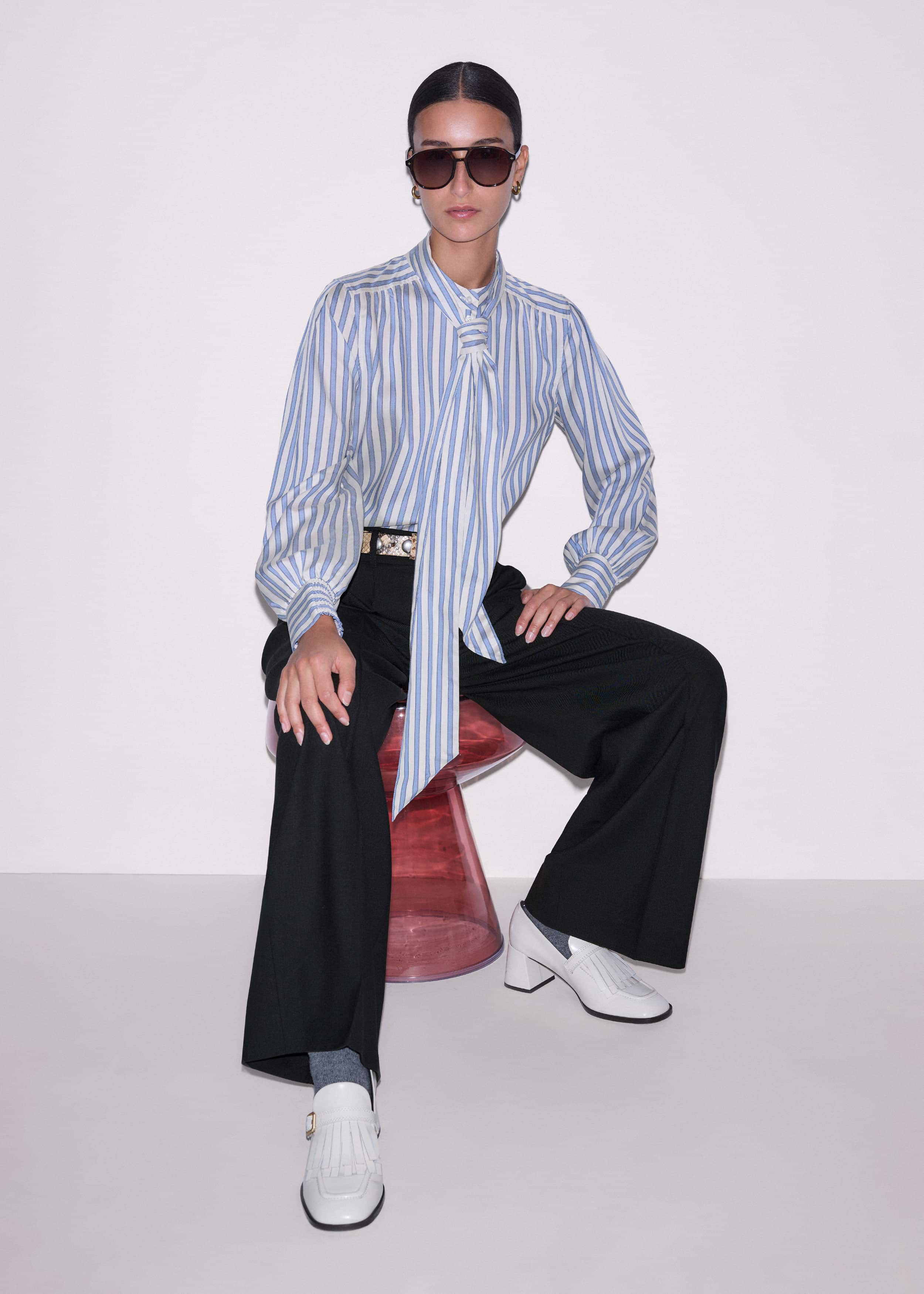 Blue Soft Stripe Shirt + Neck Tie