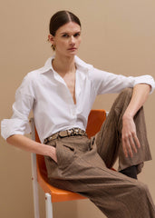 White Travel Layering Shirt