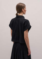 Black Tie Front Beach Shirt