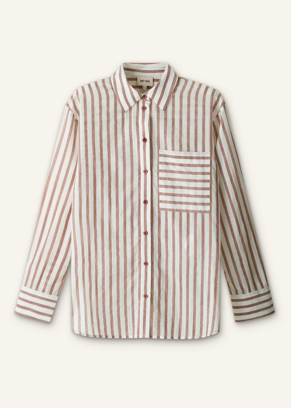 Cinnamon Brown Stripe Boyfriend Shirt