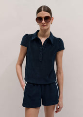 Navy Sporty Smart Polo Top