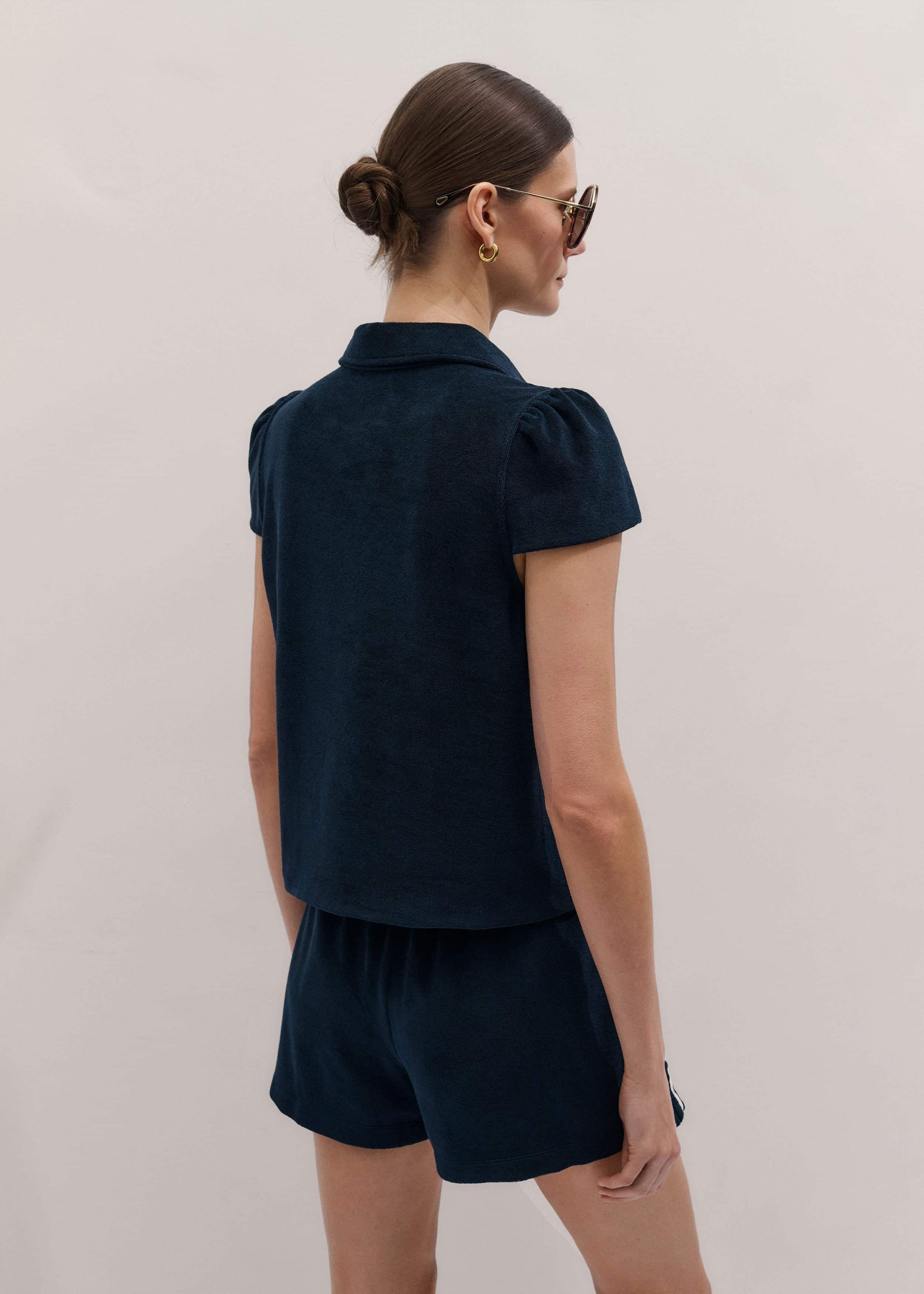 Navy Sporty Smart Polo Top