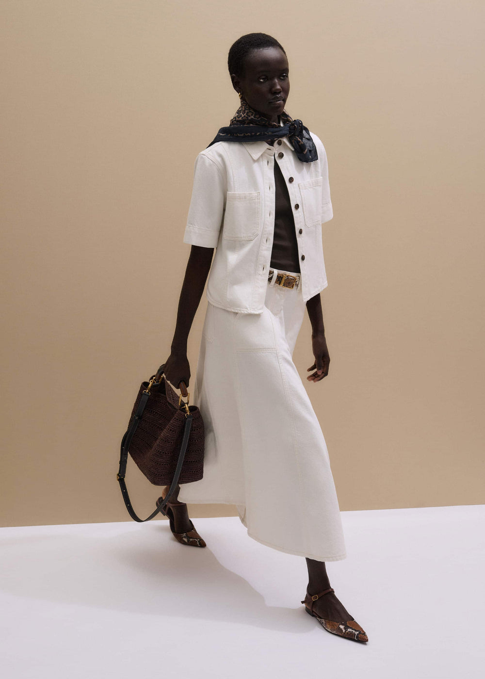 White Paneled Shirt