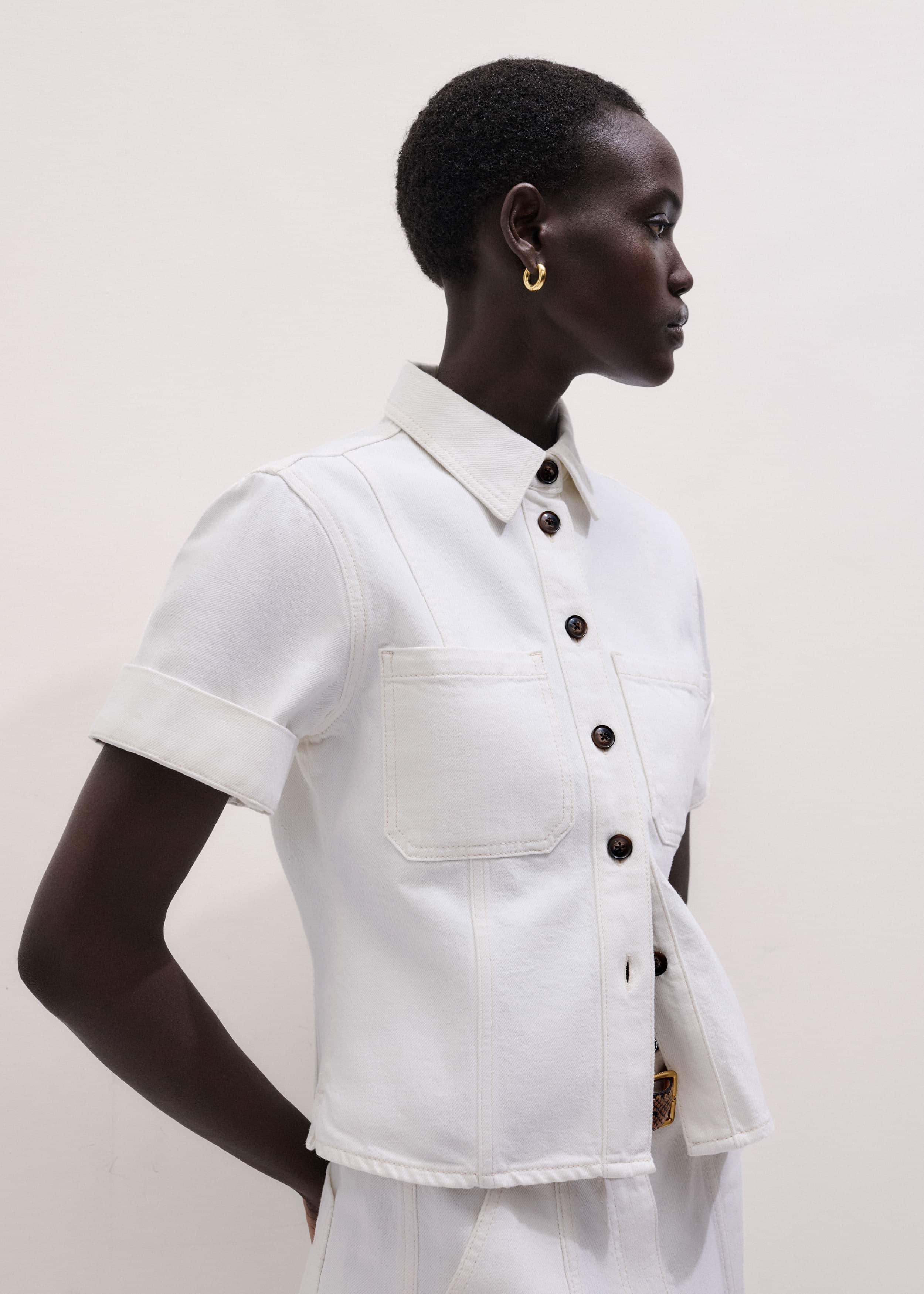 White Paneled Shirt