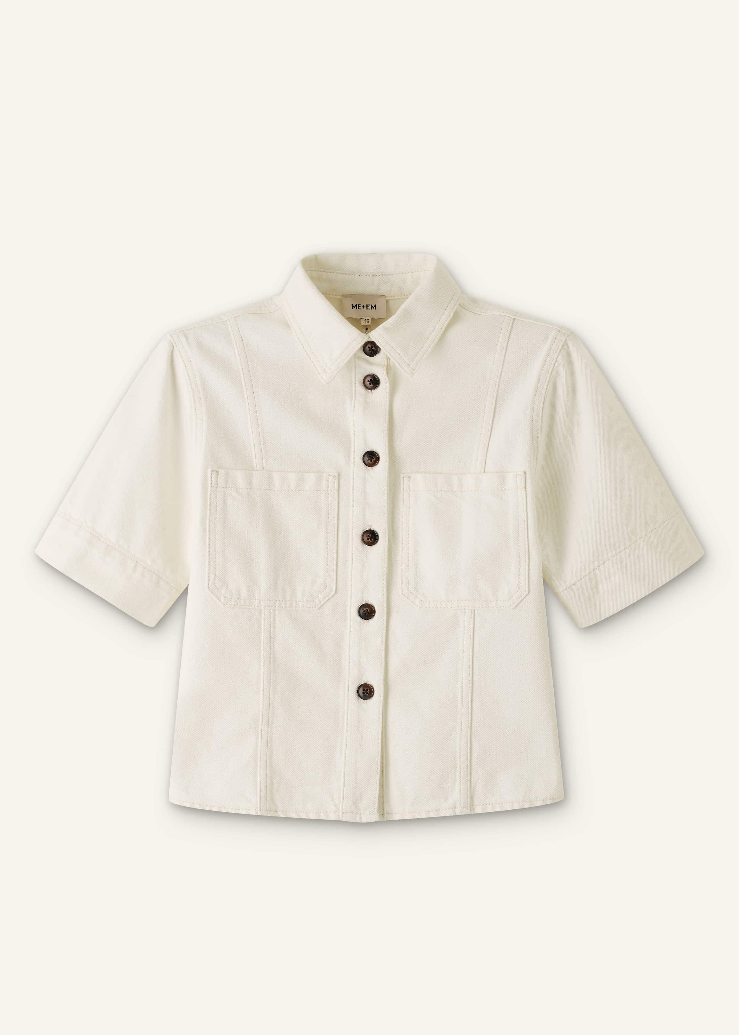 White Paneled Shirt