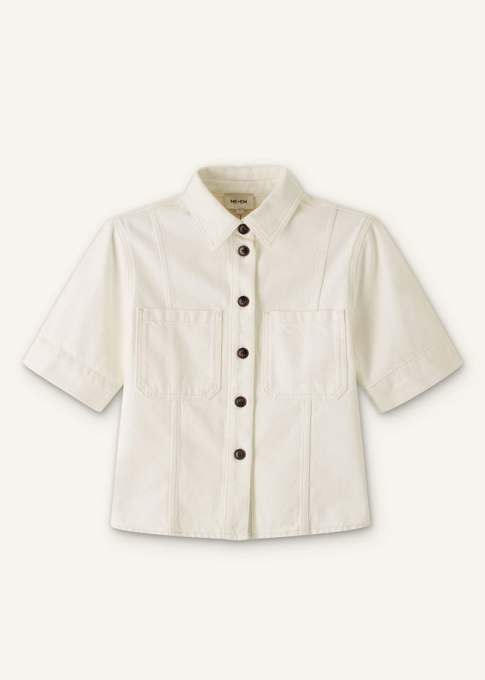 White Paneled Shirt