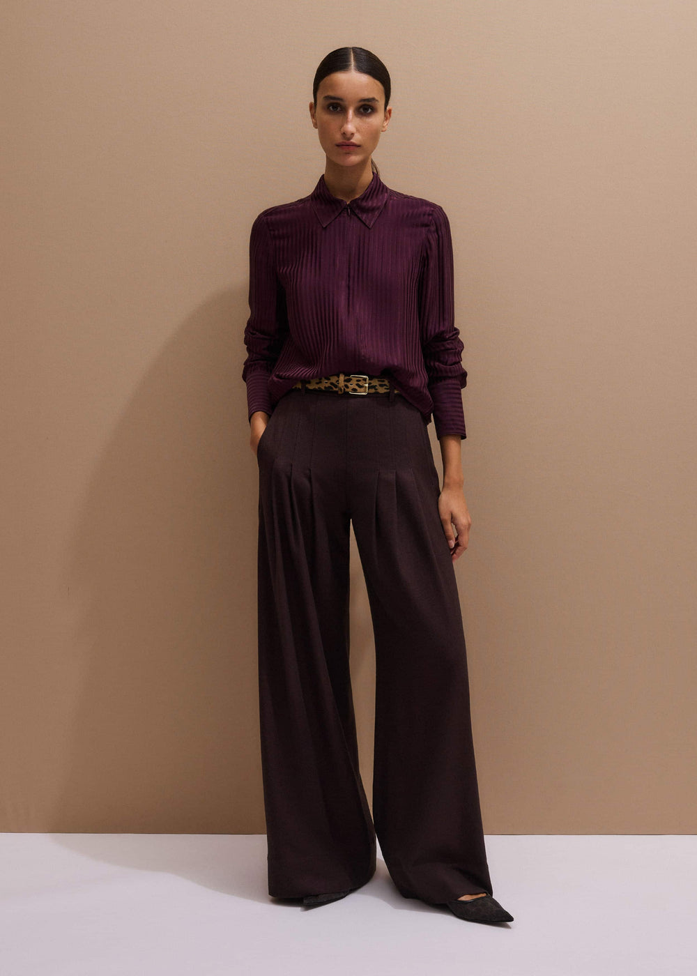 Red AM-PM Fluid Satin Shirt + Tie