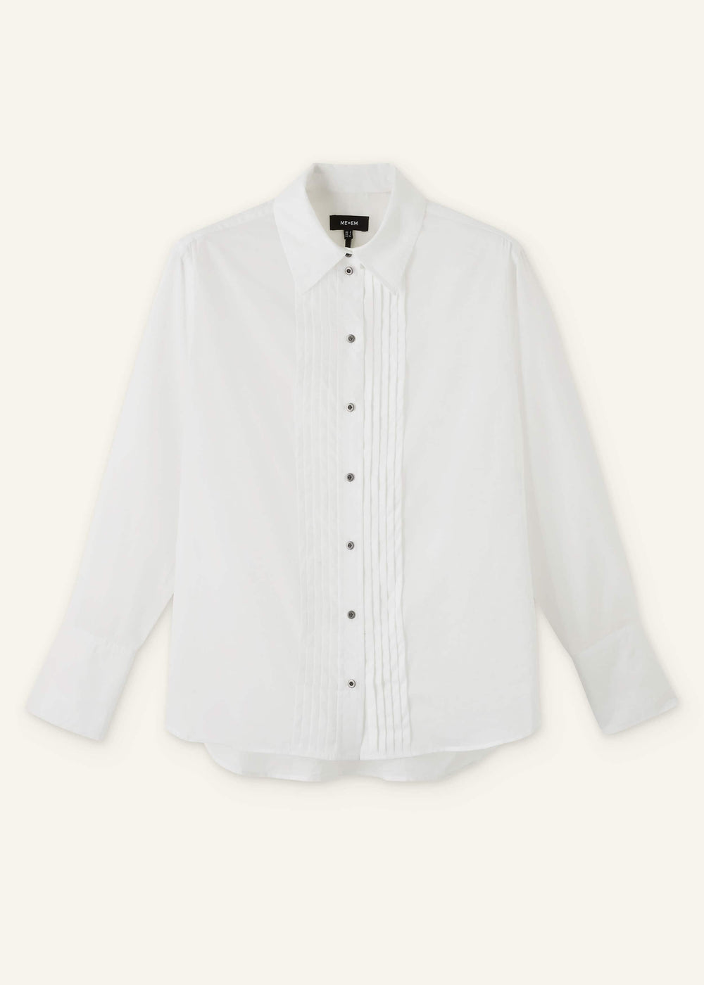 White Relaxed Tux Shirt