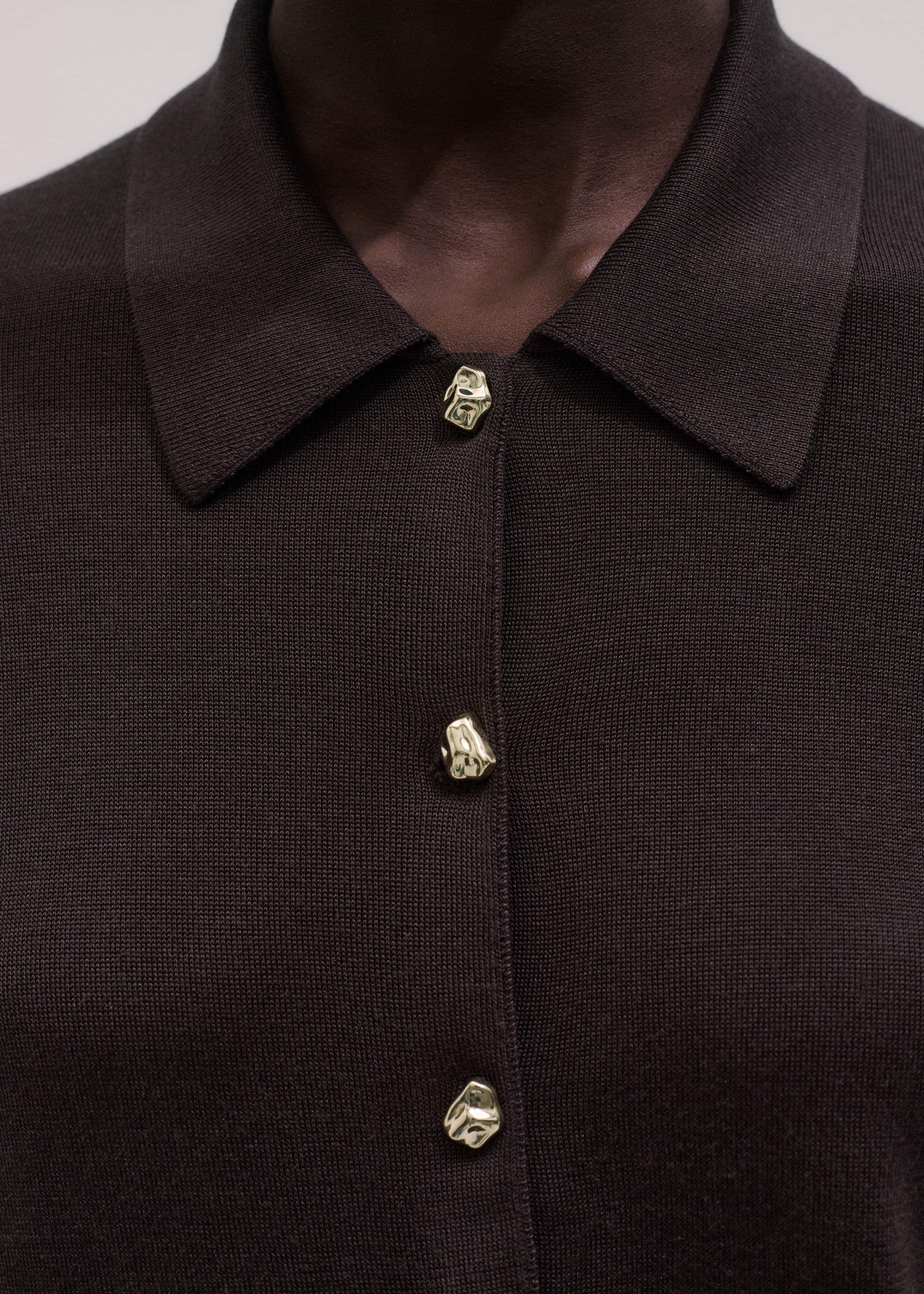 Brown Luxe Knit Slim Shirt