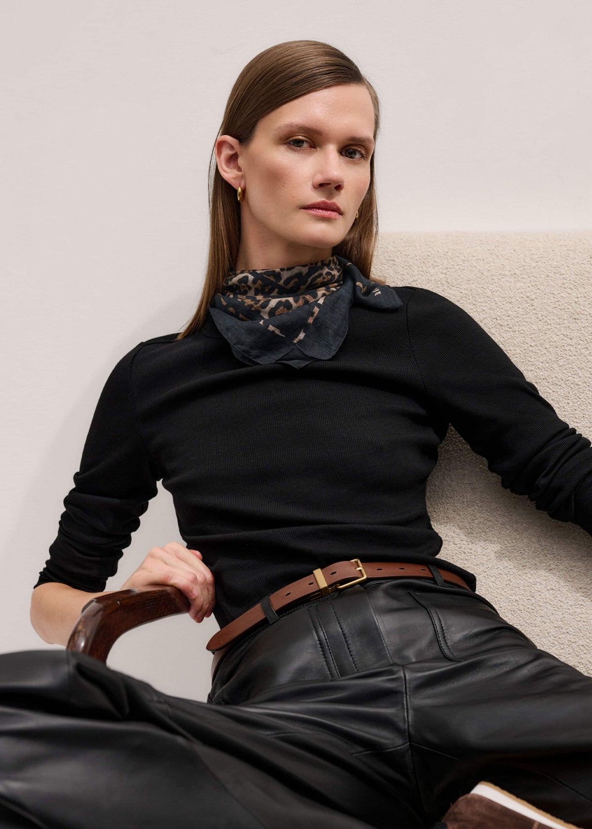 Black Cotton Rib Perfect Basic Top