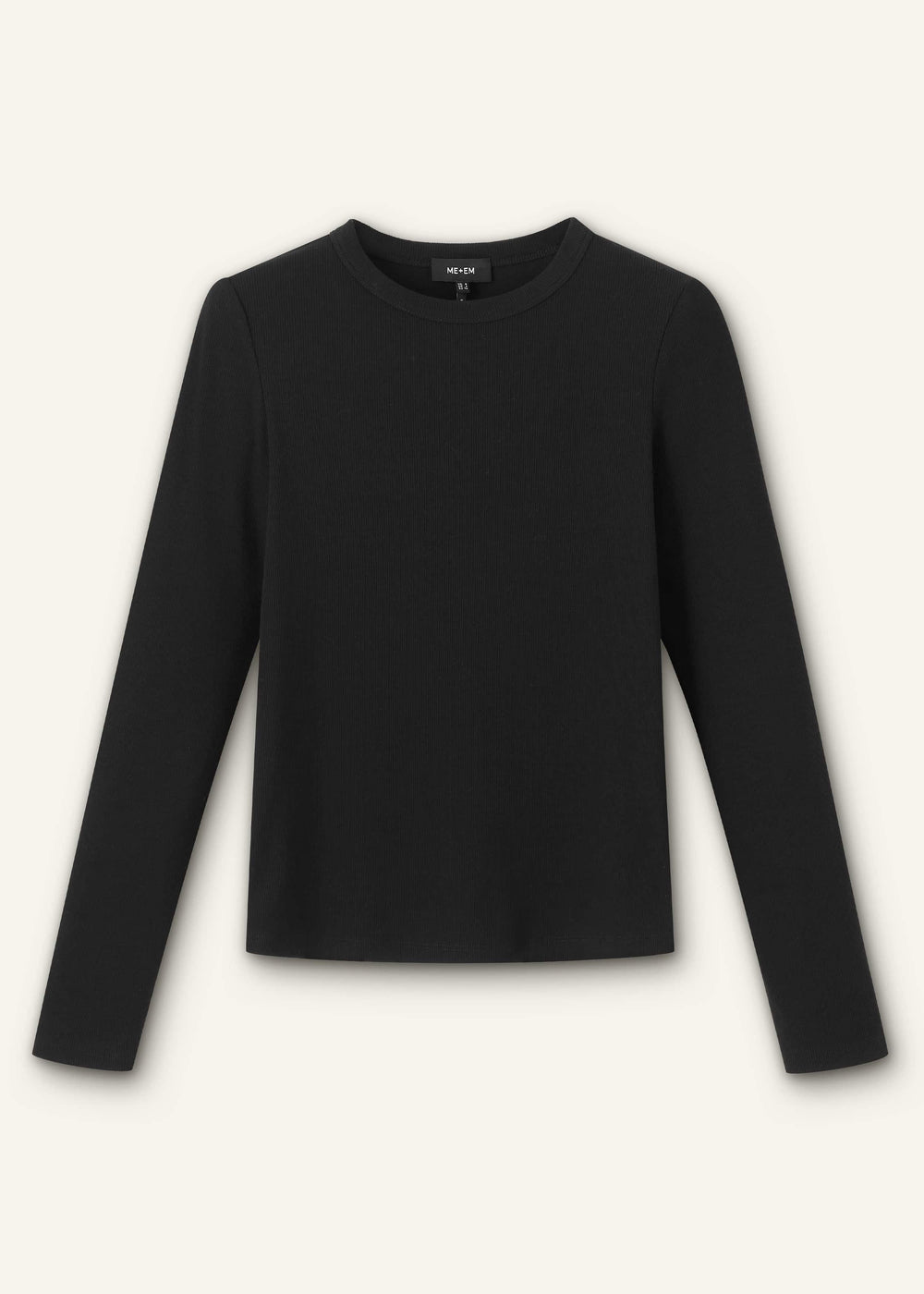Black Cotton Rib Perfect Basic Top