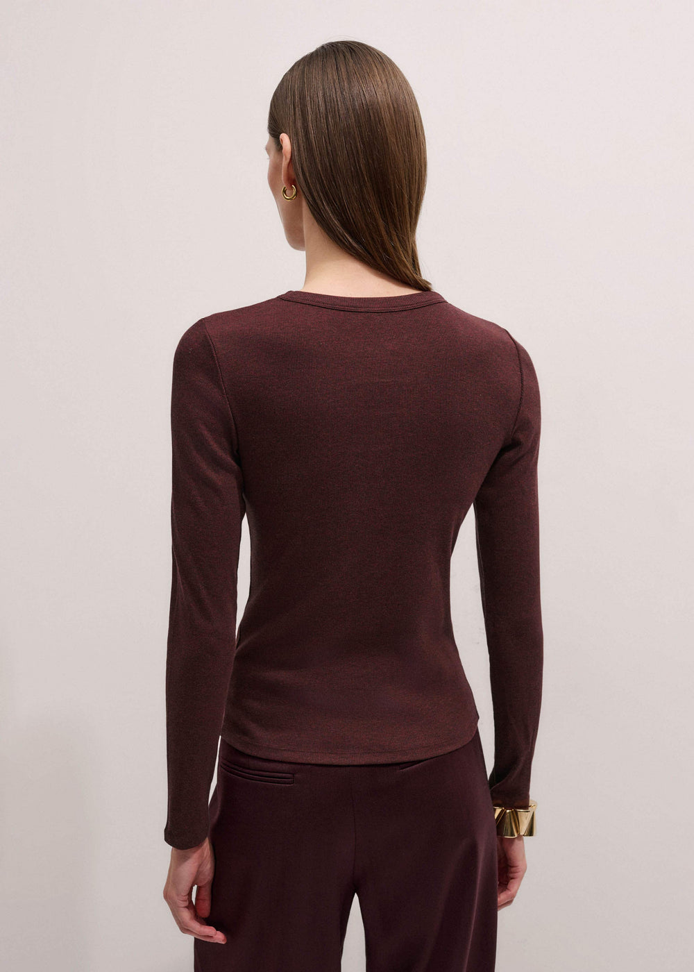 Red Cotton Rib Perfect Basic Top