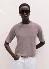 Cinnamon Soft Washed Stripe Raglan Tee