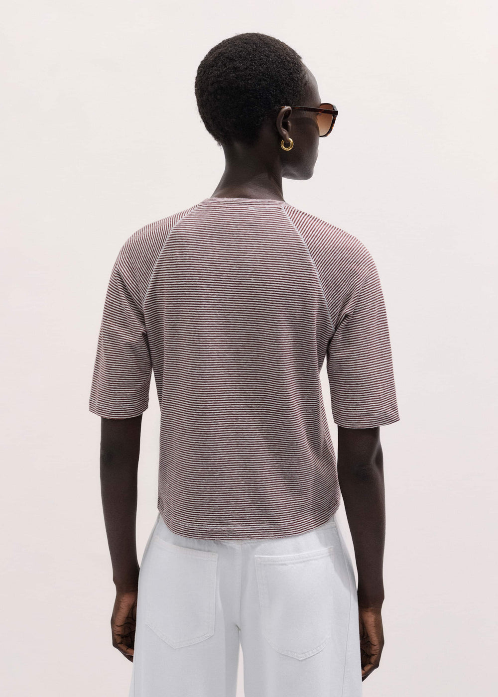 Cinnamon Soft Washed Stripe Raglan Tee