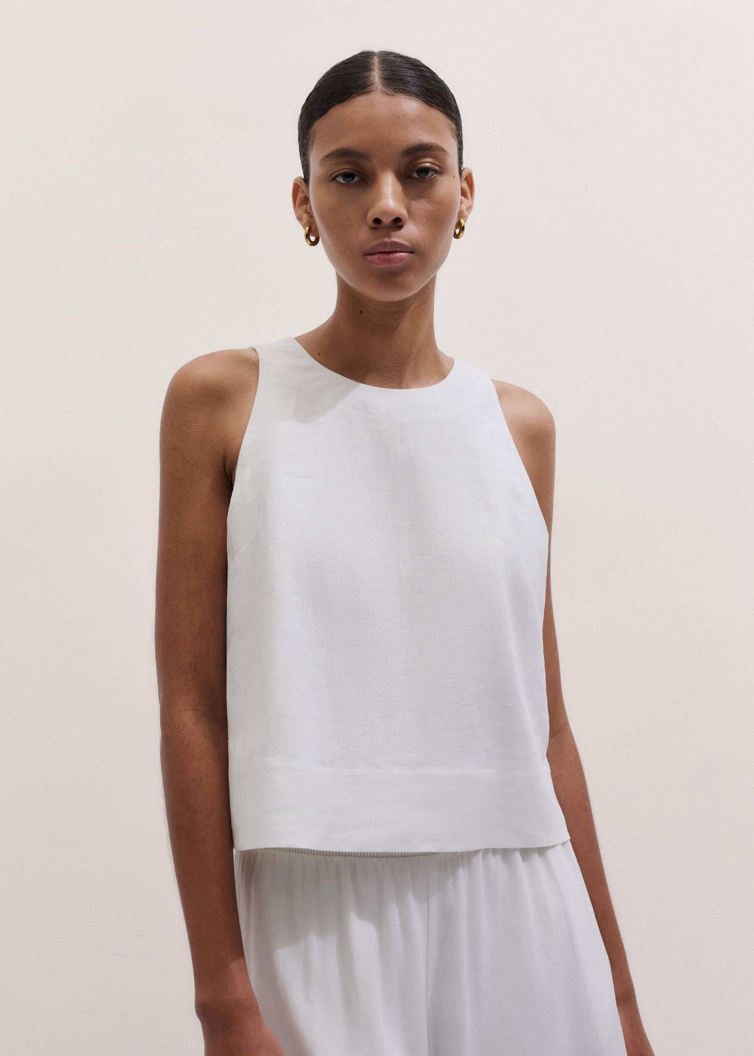 White Shell Crop Top