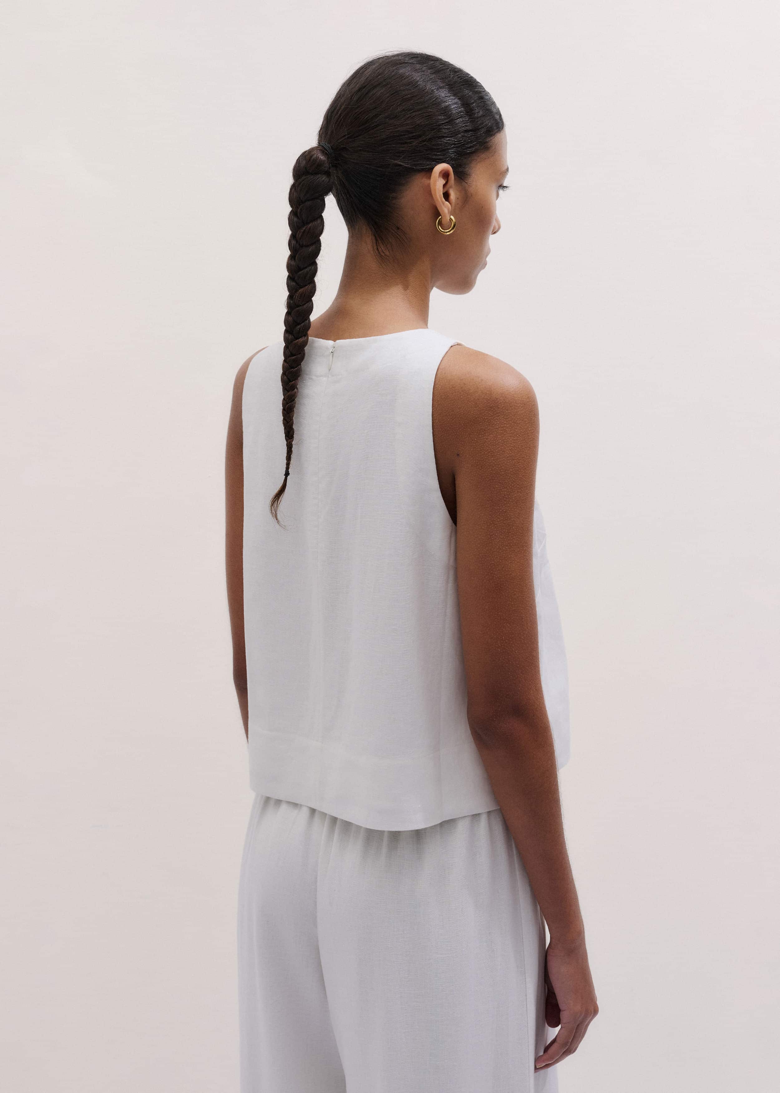 White Shell Crop Top
