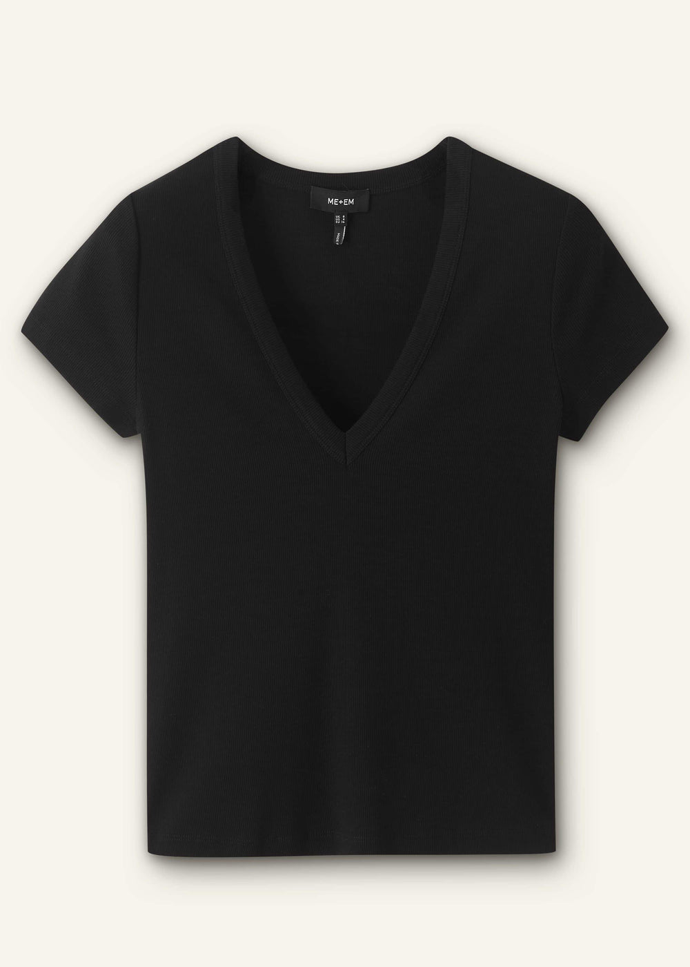 Black Ultimate Fitted Rib V-Neck Tee