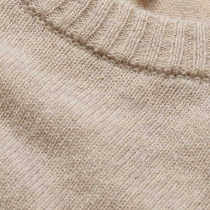 Oatmeal Cashmere Shrunken Knit Baby Tee
