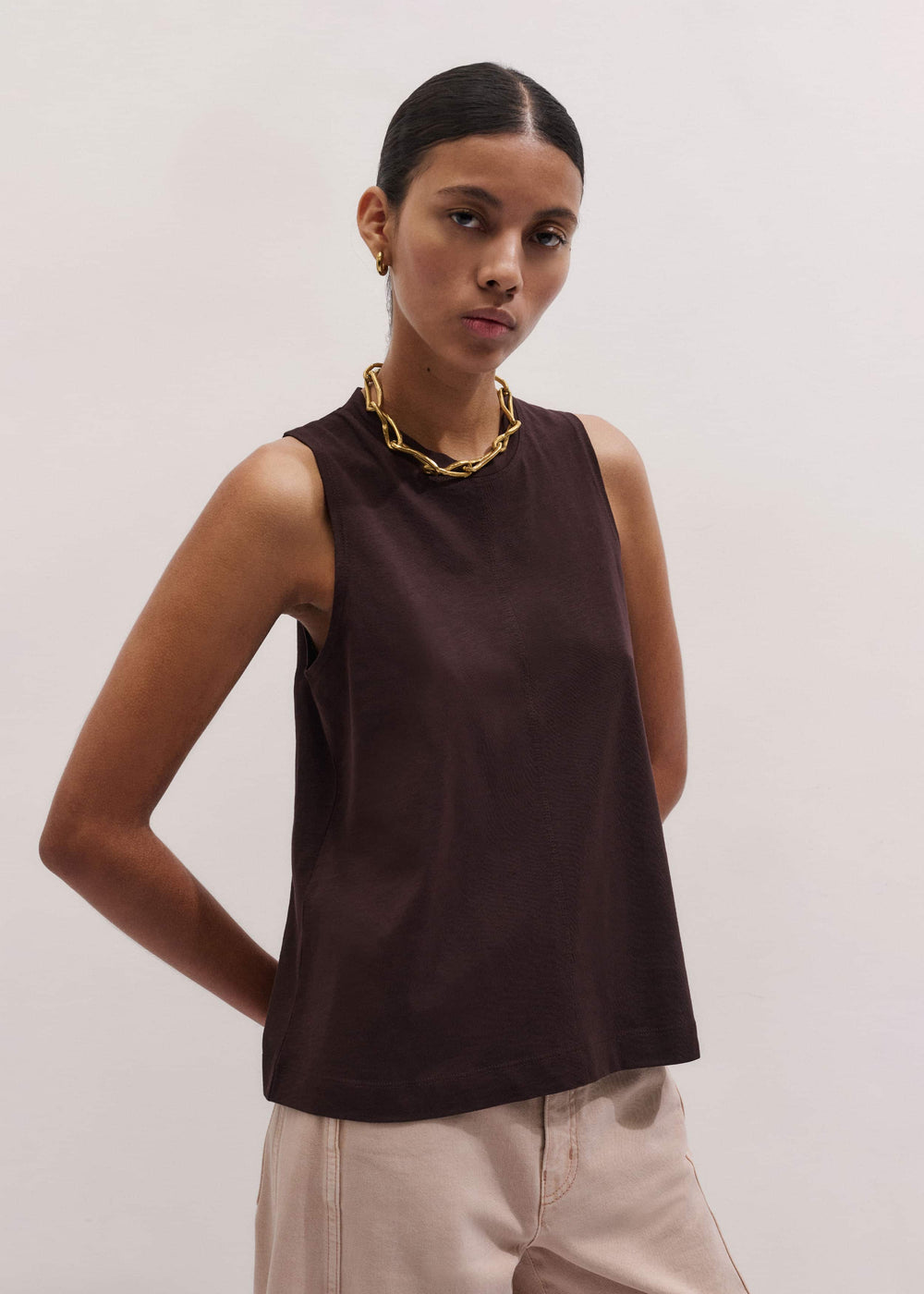 Brown Racerback Swing Top