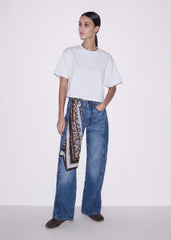White Relaxed Cropped T-Shirt