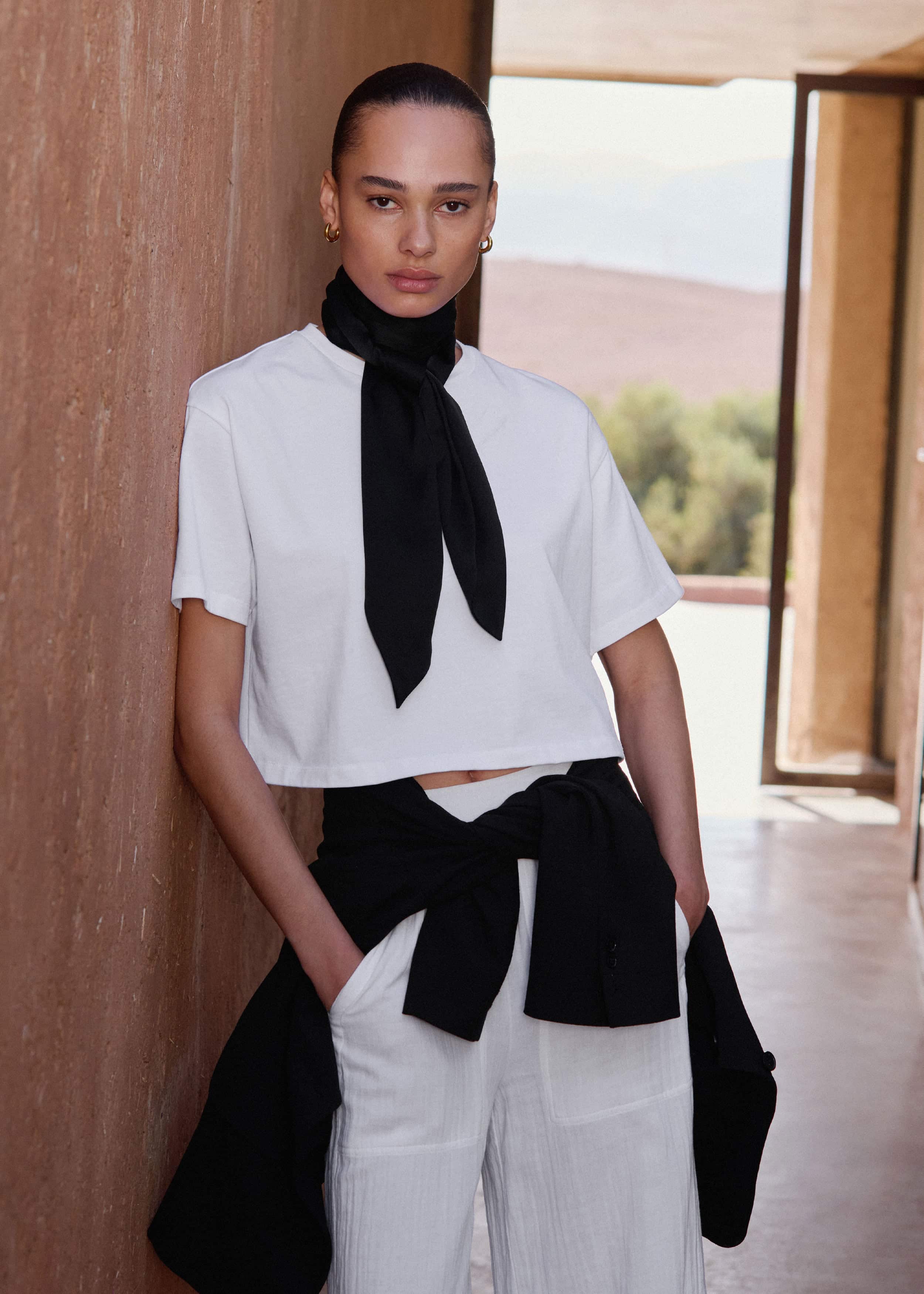 White Relaxed Cropped T-Shirt