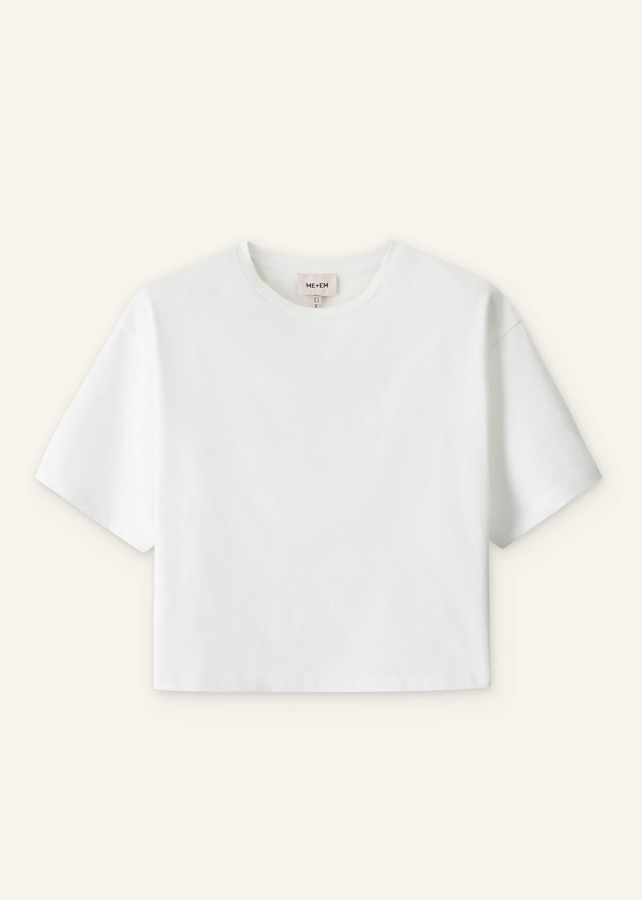 White Relaxed Cropped T-Shirt