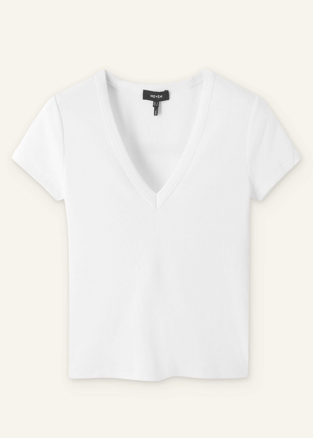 White Ultimate Fitted Rib V-Neck Tee