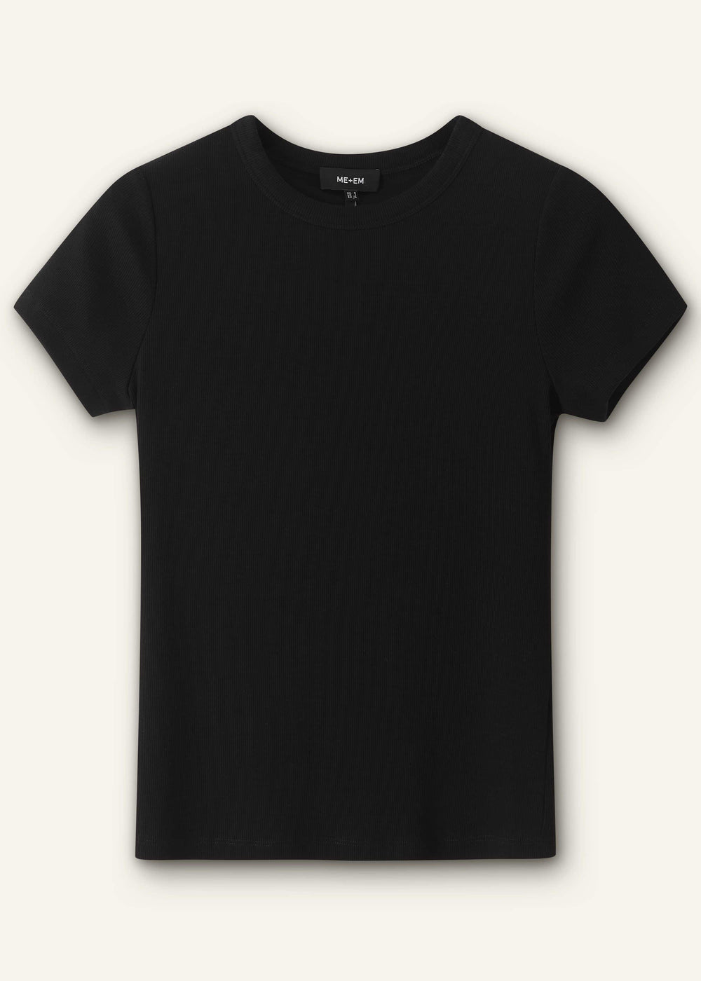 Black Ultimate Fitted Rib Crew Neck Tee