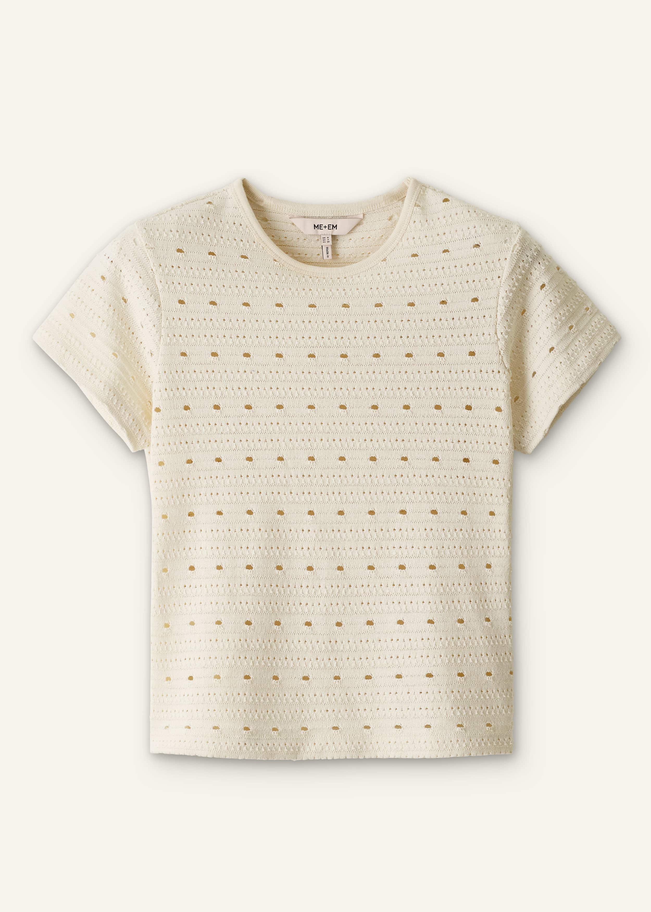 Cream Cutout Baby Tee
