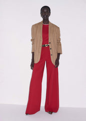 Red Contrast Trim Slim Tee