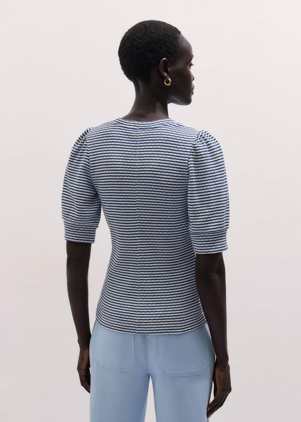 Blue Feminine Sleeve Tee